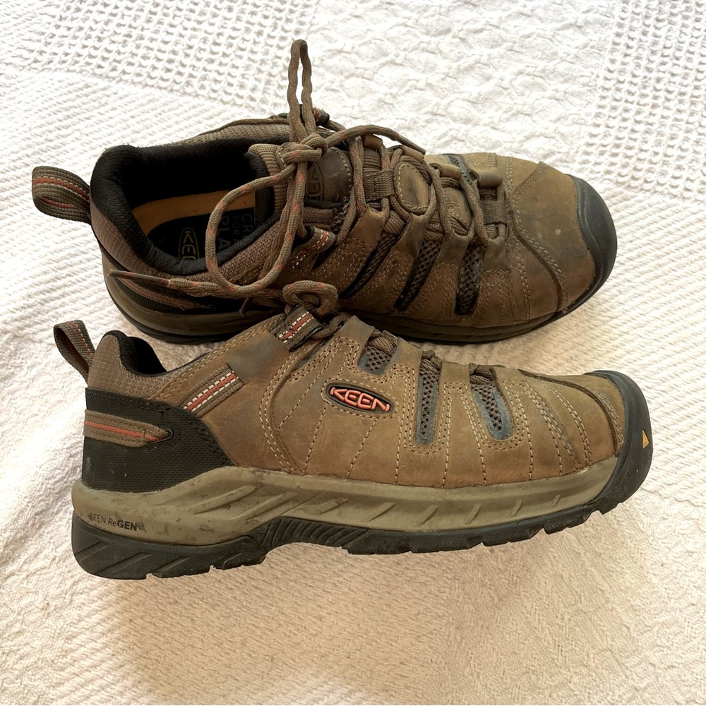 Keen steel toe shoes utility work men’s 7 lace up boots hiking tennis brown